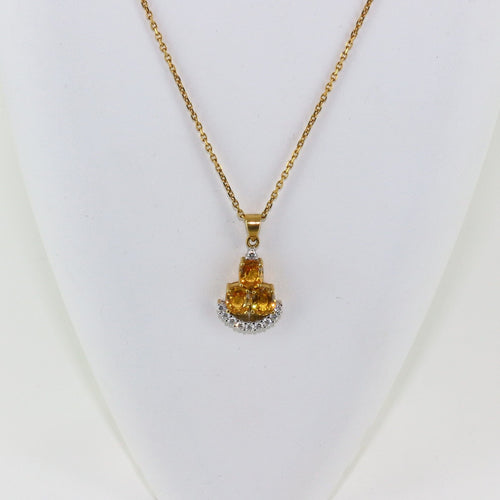 Pendentif Pendentif Citrines et diamants 58 Facettes