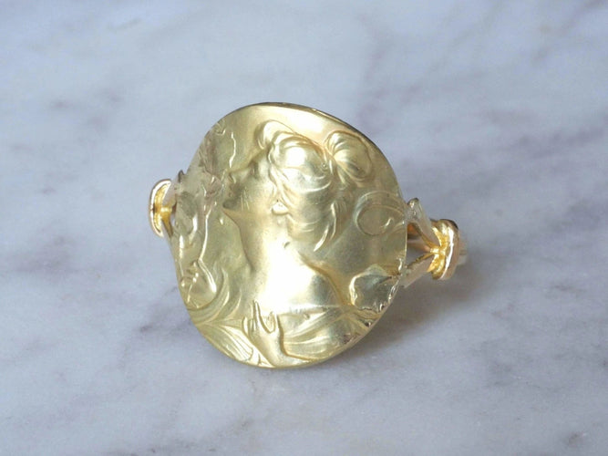 Bague Grande bague plaque femme Art Nouveau 58 Facettes