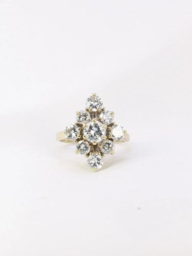 Bague Bague vintage marquise or blanc diamants 58 Facettes J5