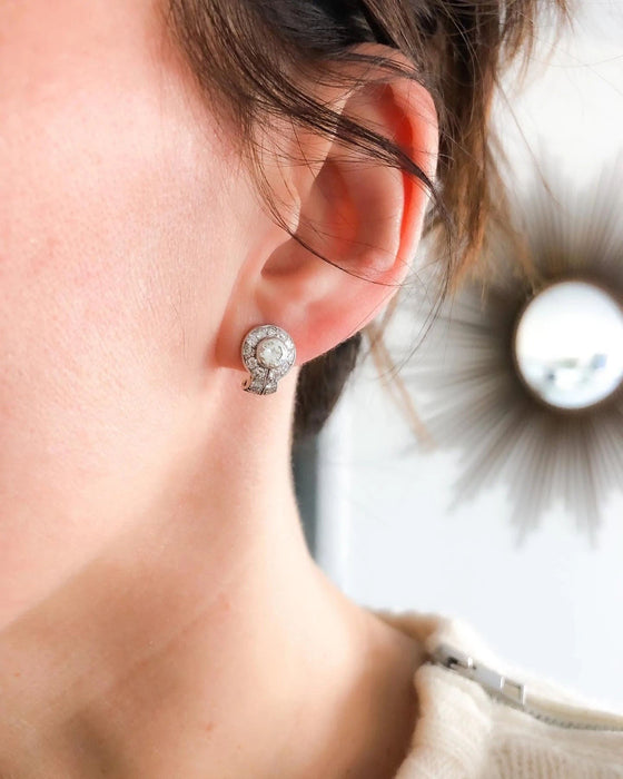 Boucles d'oreilles Boucles d'oreilles en diamants et platine 58 Facettes 1