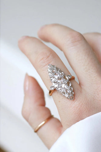 Bague Bague marquise Diamants taillés en rose 58 Facettes