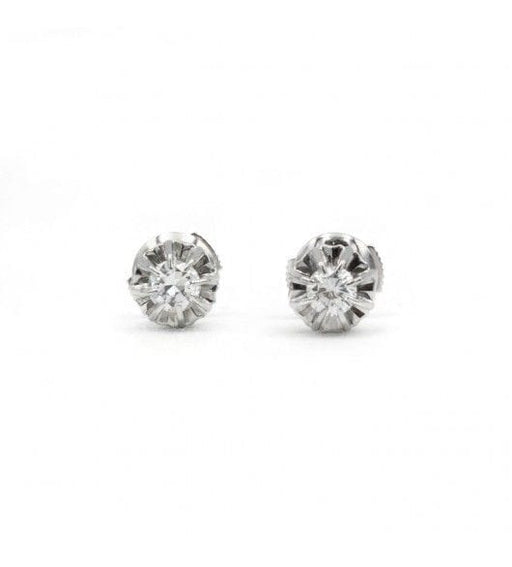 Boucles d'oreilles Blanc/Gris / Or 750 Puces d'oreilles Diamants 58 Facettes 220103R