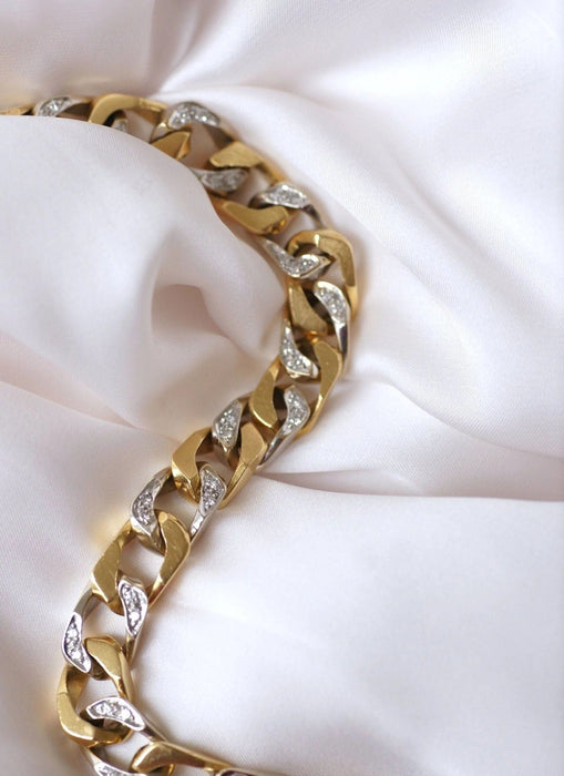 Bracelet Bracelet gourmette diamants deux ors 58 Facettes