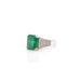 Ring 51 Art Deco Ring Platinum Emerald Diamonds 58 Facettes 21498 / 23389