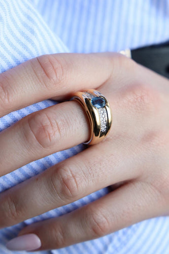 Bague 56 Bague Jonc Or jaune Saphir 58 Facettes 2275529CN