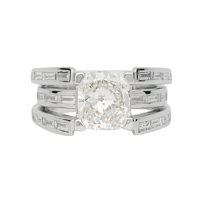 Bague 52 Bague or blanc, diamants coussin 2,01 carats. 58 Facettes 31230