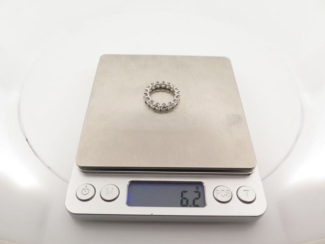 Bague 51 bague alliance americaine platine sertie 17 diamants 3ct 58 Facettes 223699