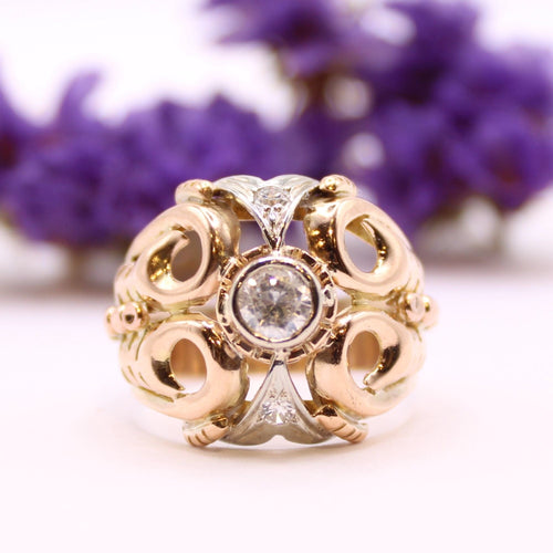 Bague Bague diamants, pierre blanche 58 Facettes