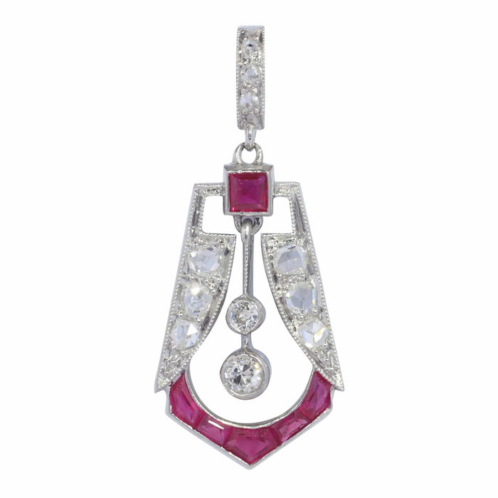 Pendentif Pendentif Art Déco diamant et rubis 58 Facettes 22119-0281