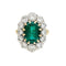 Bague 54 Bague pompadour or jaune et platine, émeraude 2.70 carats, diamants. 58 Facettes 30765