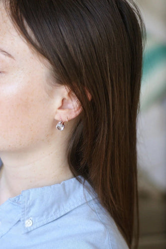 Boucles d'oreilles Boucles d'oreilles Or rose Platine Aigue-marine Diamants 58 Facettes