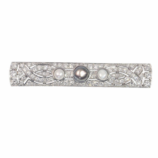 Broche Broche vintage platine diamants et perles 58 Facettes 23180-0375
