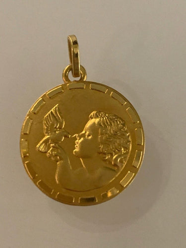 Pendentif Médaille En Or : Le Messager 58 Facettes 659646
