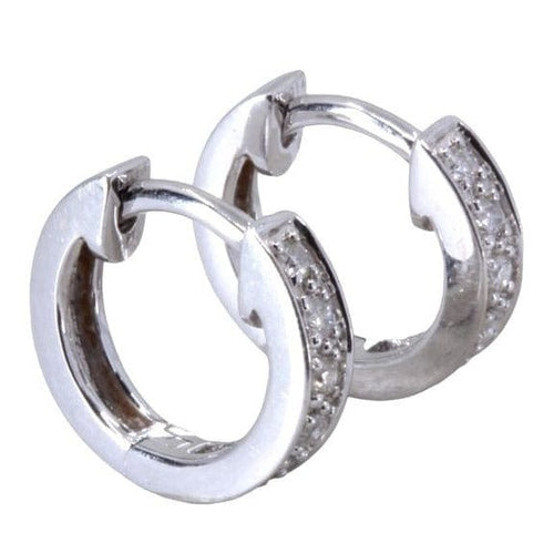 Boucles d'oreilles Créoles en or blanc, diamants 58 Facettes 063491