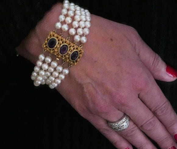 Bracelet Bracelet 5 Rangs De Perles De Culture, Améthystes 58 Facettes 1027332