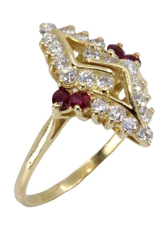 Bague 58 BAGUE MODERNE RUBIS ET DIAMANTS 58 Facettes 057831