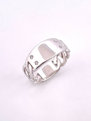 Bague 54 Bague en or blanc, diamants 58 Facettes