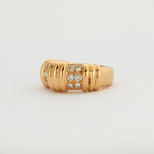 Bague Bague à godrons or jaune et diamants 58 Facettes