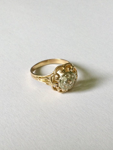 Bague 59 Bague Or Jaune ajourée Diamants 58 Facettes