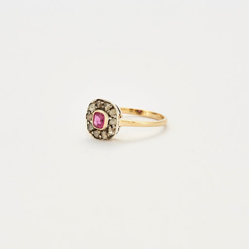 Ring 54 Pink Sapphire Ring Diamonds 58 Facettes EL2-144