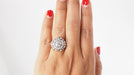 Ring 50 Vintage entourage ring in Palladium and diamonds 58 Facettes 29680