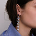 Earrings Moonstone Diamonds and Sapphires Earrings 58 Facettes 000