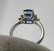 Ring Engagement Ring Sapphire, “Baguette” diamonds & white gold 58 Facettes A 7351