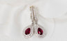 Boucles d'oreilles Boucles d'oreilles en or blanc, rubis poire et diamants 58 Facettes 30758