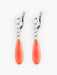Sleeper Earrings in White Gold, Coral And Diamonds 58 Facettes 784982