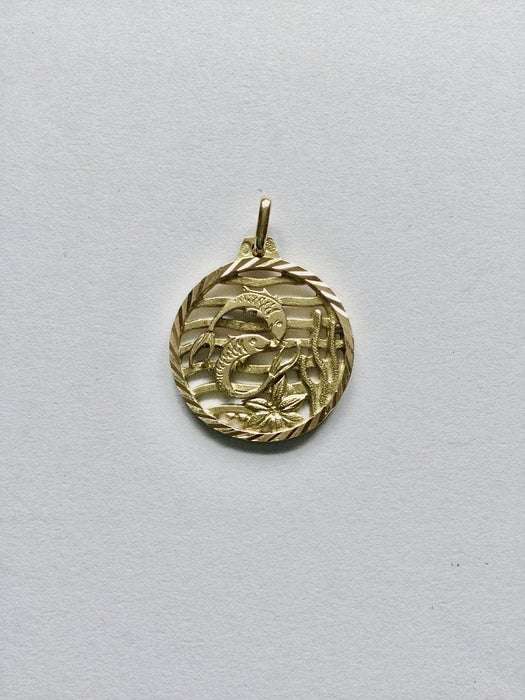 Pendentif Médaille Poisson Art Nouveau 58 Facettes