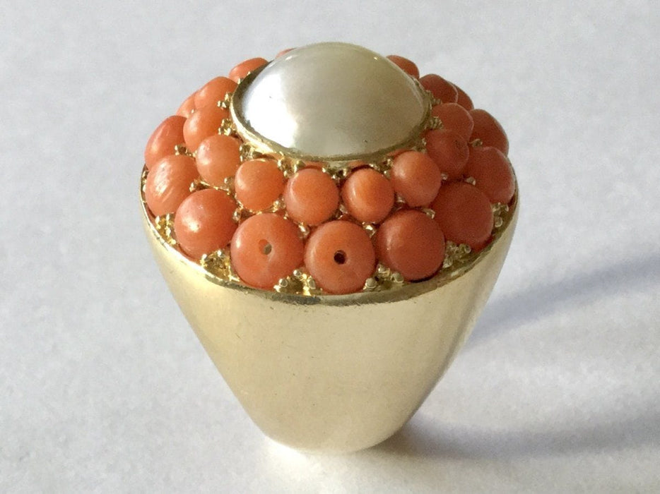 Bague 50.5 Bague Or, perle & corail 58 Facettes 626374