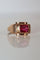 Bague 52 / rubis synthétique Bague Tank chevalière rubis Verneuil 58 Facettes 534