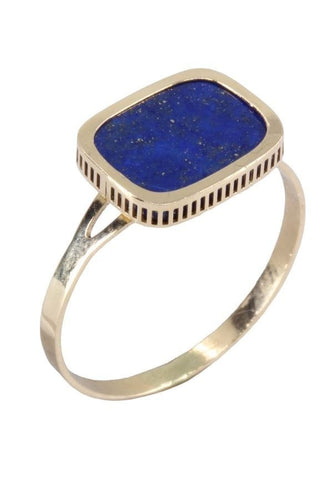 Bague Bague en or jaune, lapis lazuli 58 Facettes 063561