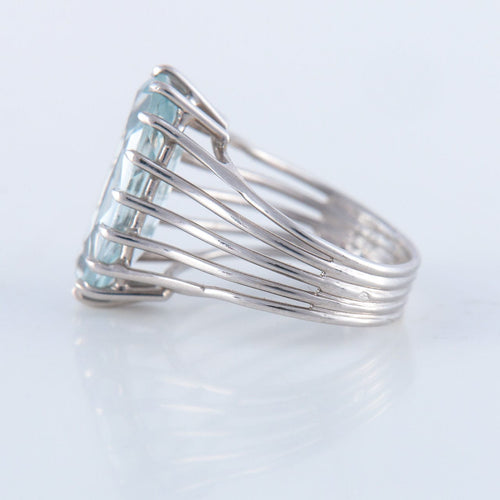 Bague 52 Bague Aigue-marine 58 Facettes JE76