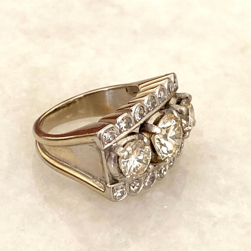 Bague Bague d'inspiration Tank TRIO 58 Facettes