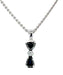 18kt White Gold Pendant Pendant. with Sapphires and Diamond 58 Facettes