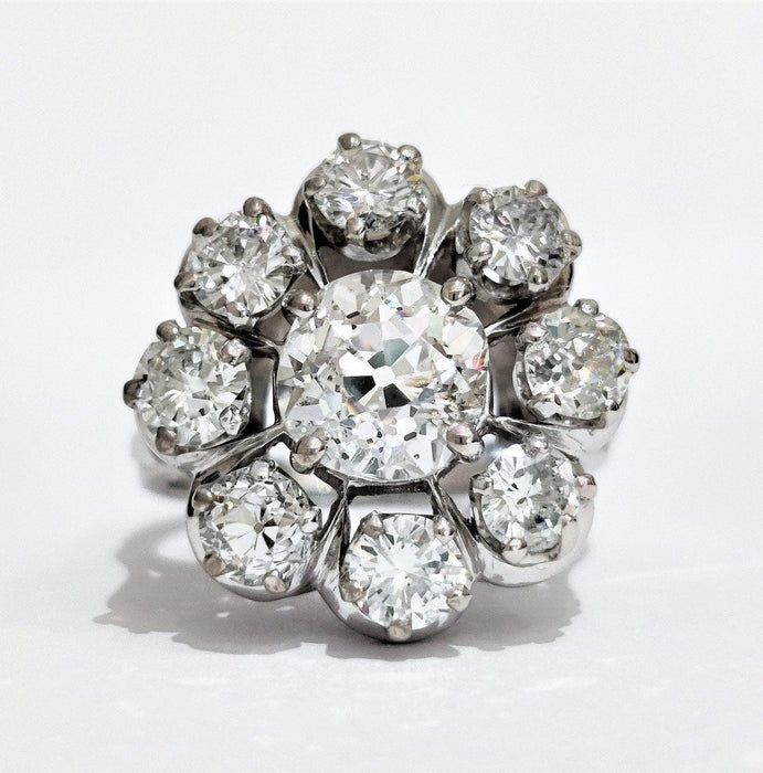 Bague 55 Bague Or blanc Marguerite Diamants 58 Facettes 1-936/1