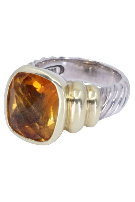 Bague 55 Bague Or Argent Citrine 58 Facettes 076391