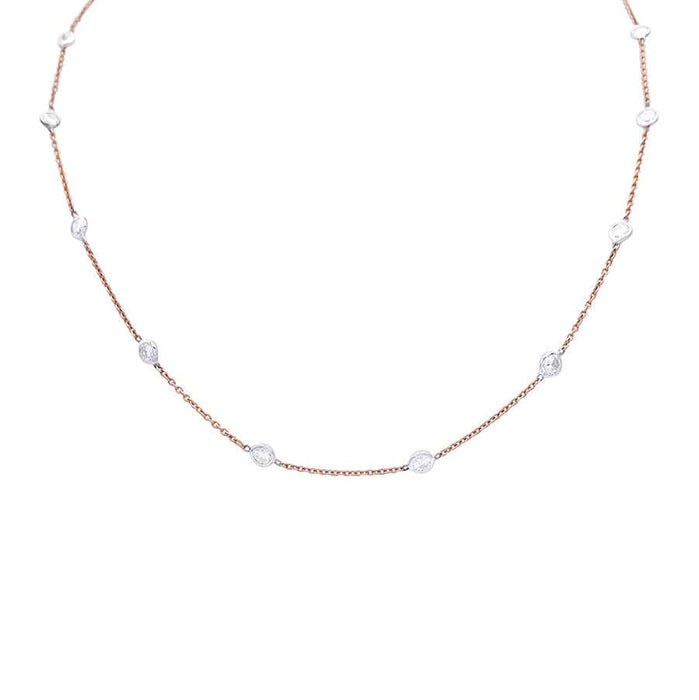 Collier Collier gouttière en or rose et blanc, diamants. 58 Facettes 32521