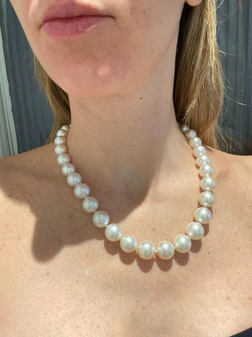 Collier Collier Diamants Perles blanches d'Australie 58 Facettes