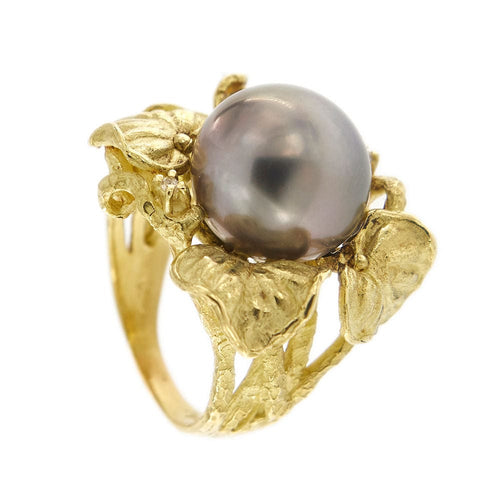 Bague 55 Bague perle de Tahiti et diamants 58 Facettes 34228