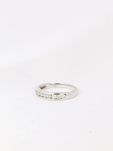 Bague 47.5 Demi-Alliance américaine diamants 0,18 ct 58 Facettes J110