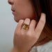 Bague Bague cocktail citrine diamants or jaune 58 Facettes