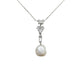 Necklace Diamond and fine pearl necklace, white gold. 58 Facettes 30725