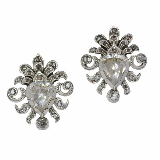 Earrings Victorian rose cut diamond earrings 58 Facettes 22027-0082