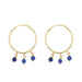 Boucles d'oreilles Créoles en or et perles de verre bleu 58 Facettes 19-070C