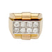Ring Tank ring in pink gold, platinum, diamonds. 58 Facettes