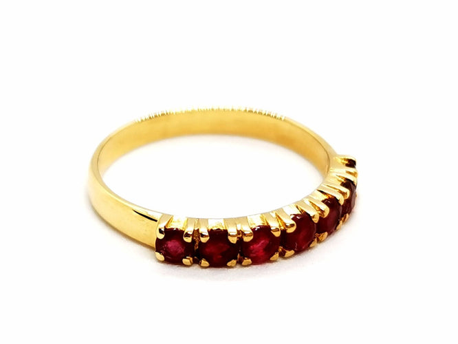 Bague 52 Bague Demie alliance Or jaune Rubis 58 Facettes 1292149CN
