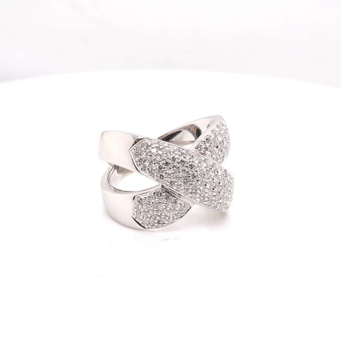 Bague 58 Bague croisée Or blanc Diamants 58 Facettes 25041DV