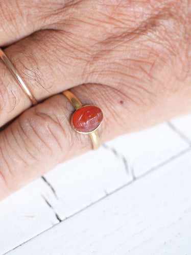 Bague Bague ancienne en or jaune et camée cornaline 58 Facettes